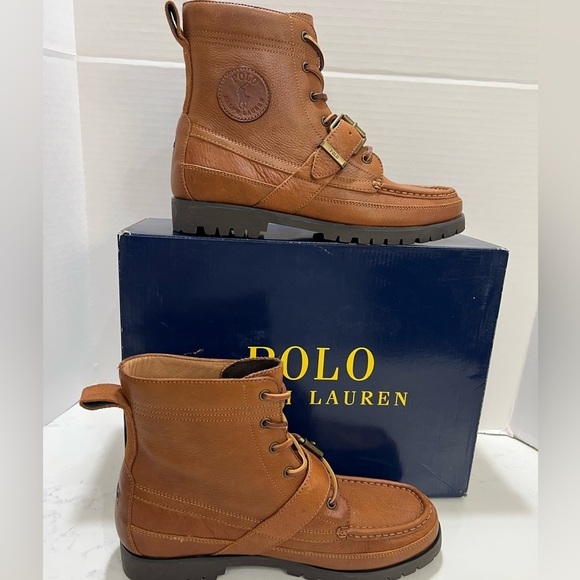Polo by Ralph Lauren Tan Moc-Toe Boots Durable Sole main image 7